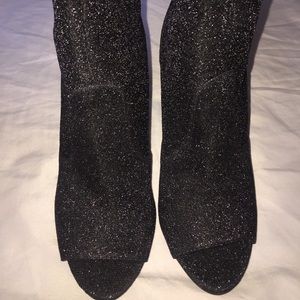 Sparkly Black Booties